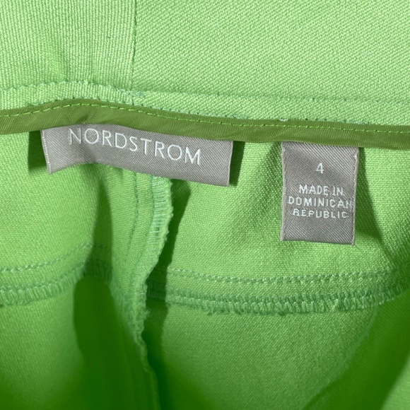 NEW Nordstrom Pants Womens 4 green cotton straight leg designer casual colorful - Picture 4 of 10